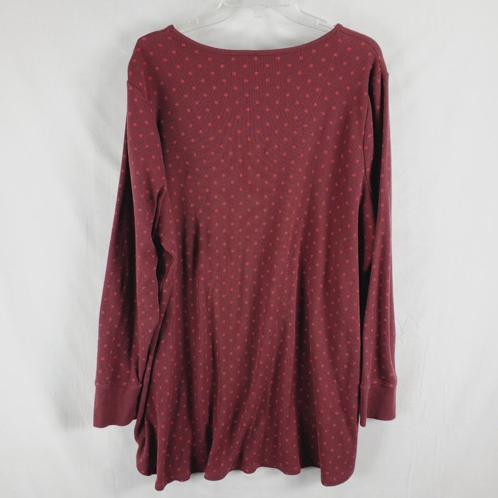Cacique Polka Dot Thermal Sleep Shirt Nightie 22 24 Fall Colors - Picture 3 of 3